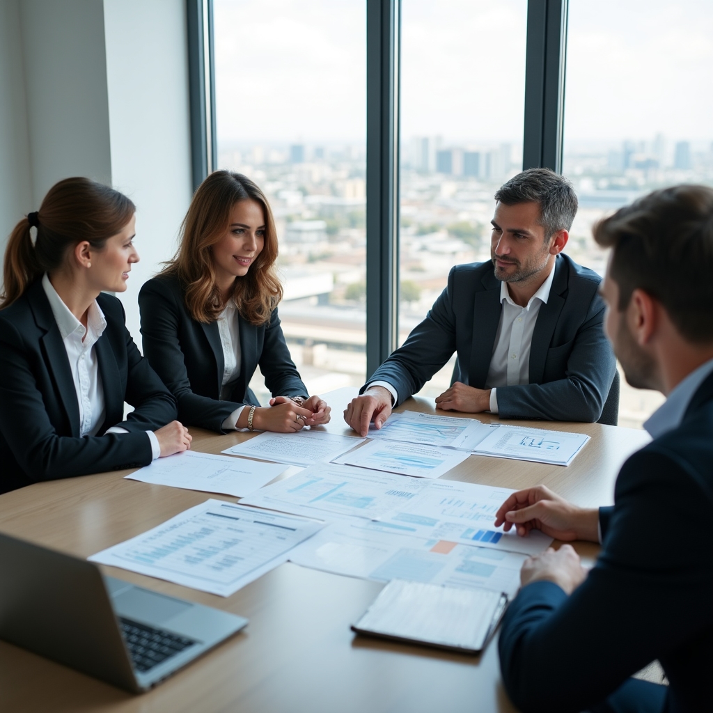 Финансовый отдел предприятия обсуждает пенсионные вопросы сотрудников